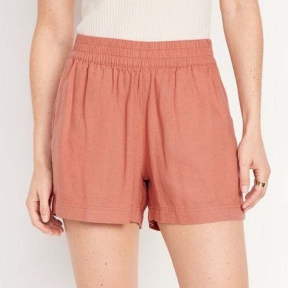 Old Navy amberglow High-Waisted Linen-Blend Pull-On Shorts